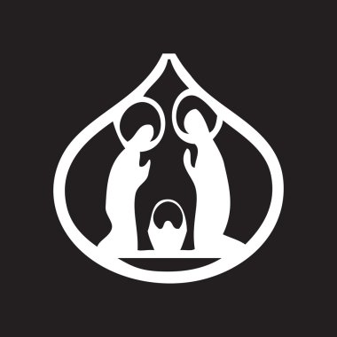 Holy family Christian silhouette icon vector illustration vector