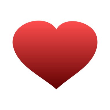 Kırmızı kalp simgesi illüstrasyon izole