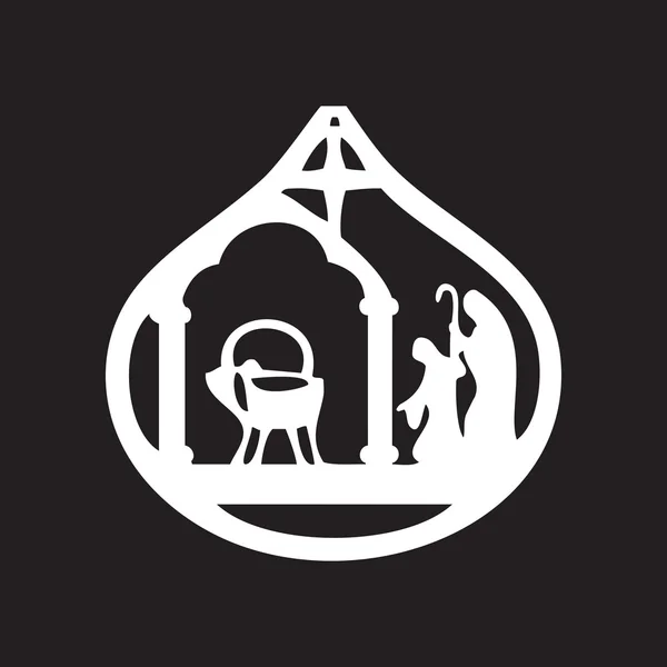 Magi hayranlığı siluet simge vektör çizim üzerinde bla