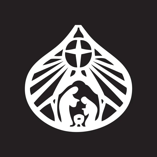 Kutsal Aile Hıristiyan siluet simge vektör çizim üzerinde bla