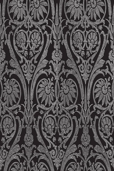 Vector de fondo de damasco a rayas sin costura dibujado a mano — Archivo Imágenes Vectoriales