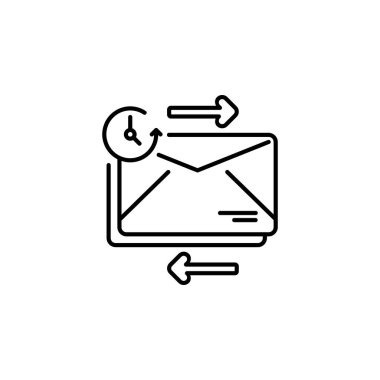 Otomatik yanıtlayıcı vektör çizgisi biçimi. Web sitesi, başvuru, ticaret, sunum, logo ve daha fazlası için mükemmel. Basit, ince ve modern taslak simgesi