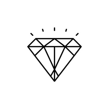 Elmas vektör çizgisi tarzı. Web sitesi, başvuru, ticaret, sunum, logo ve daha fazlası için mükemmel. Basit, ince ve modern taslak simgesi