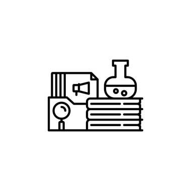 Araştırma vektör çizgisi biçimi pazarlanıyor. Web sitesi, başvuru, ticaret, sunum, logo ve daha fazlası için mükemmel. Basit, ince ve modern taslak simgesi