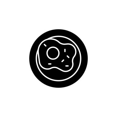 Kızarmış yumurta vektör simgesi. Yiyecek ve içecek ikonu katı bir tarz. Logo, sunum, web sitesi ve daha fazlası için mükemmel bir kullanım. modern simge tasarımı kabartma biçimi