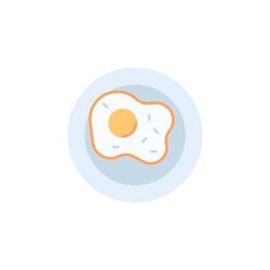 Kızarmış yumurta vektör simgesi. Yemek ikonu düz stil. Logo, sunum, web sitesi ve daha fazlası için mükemmel bir kullanım. modern simge tasarımı renk biçimi