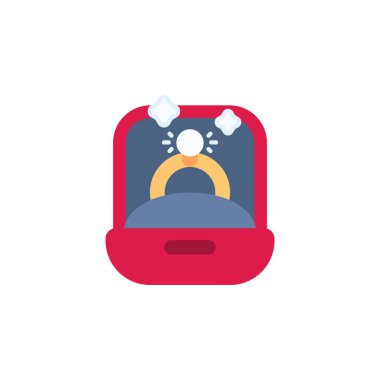 Mücevher ve hediye kutusu vektör simgesi. Mücevher ikonu düz stil. Logo, sunum, web sitesi ve daha fazlası için mükemmel bir kullanım. modern simge tasarımı renk biçimi