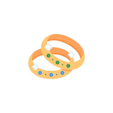 Işıltılı vektör ikonlu bilezik. Mücevher ikonu düz stil. Logo, sunum, web sitesi ve daha fazlası için mükemmel bir kullanım. modern simge tasarımı renk biçimi