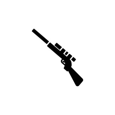 Tüfek vektör simgesi. Macera ikonu tarzı. Logo, sunum, web sitesi ve daha fazlası için mükemmel bir kullanım. modern simge tasarımı kabartma biçimi