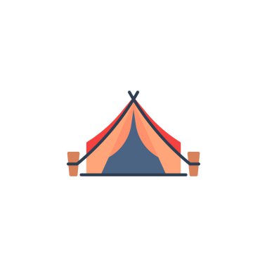 Çadır vektör simgesi. Macera ikonu düz stil. Logo, sunum, web sitesi ve daha fazlası için mükemmel bir kullanım. modern simge tasarımı renk biçimi