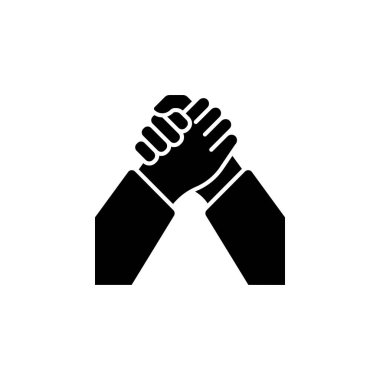 Ortaklık el hareketi vektör simgesi. El hareketi simgesi gibi. Logo, sunum, web sitesi ve daha fazlası için mükemmel bir kullanım. modern simge tasarımı kabartma biçimi