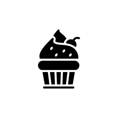 cupcake vector icon. bakery icon solid style. perfect use for logo, presentation, website, and more. simple modern icon design glyph style