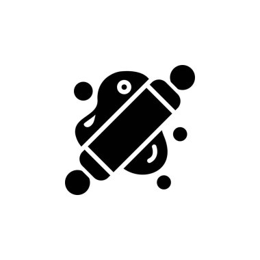 Yemek rulosu vektör simgesi. Fırın ikonu tarzı. Logo, sunum, web sitesi ve daha fazlası için mükemmel bir kullanım. Basit modern simge tasarımı kabartma biçimi