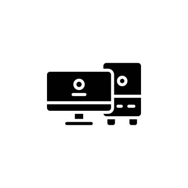 Bilgisayar vektör simgesi katı biçimi. Logo, sunum, web sitesi ve daha fazlası için mükemmel bir kullanım. modern simge tasarımı kabartma biçimi