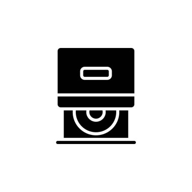 dvd drive vector icon solid style. perfect use for logo, presentation, website, and more. modern icon design glyph style