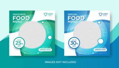 Gıda Menüsü Sancak Şablonu, Sosyal Medya Posta Şablonu