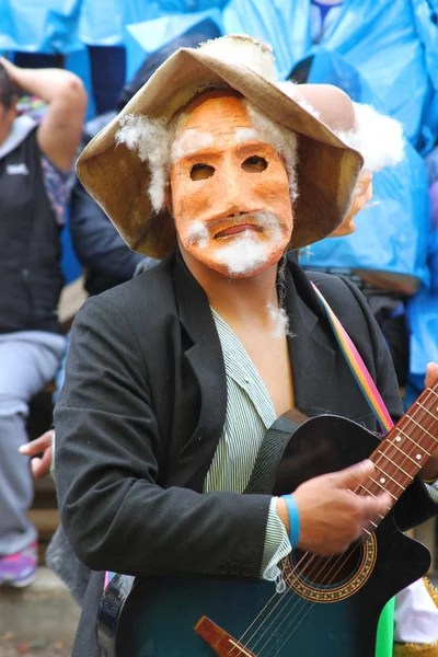 Masked Guitar Player in Carnival Parade — Stock Photo, Image