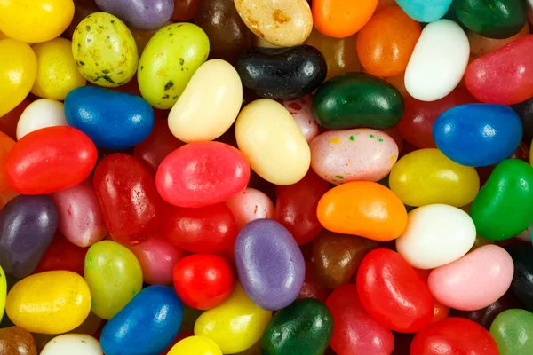 Gros plan de diverses gelées de haricots multicolores — Photo