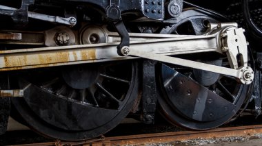 Buharlı lokomotif tekerlekli kapatın.