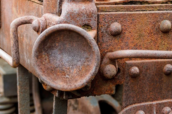 Detailní záběr z opuštěných uhelných nákladní vlak auto. — Stock fotografie