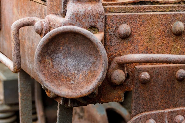 Terk edilmiş kömür yük treni araba yakın çekim. — Stok fotoğraf