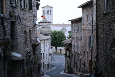 Ortaçağ şehri Assisi 'nin iç detayları.