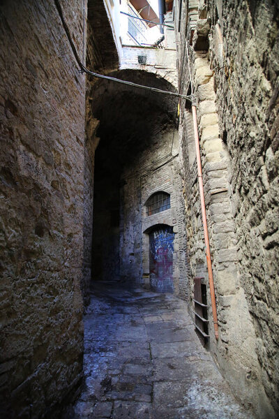 View of an alley in the city of Perugia,Italy. High quality photo