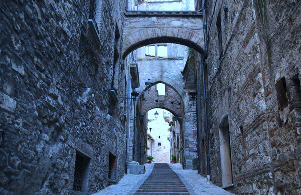 Alley in the city of Narni in Umbria. High quality photo