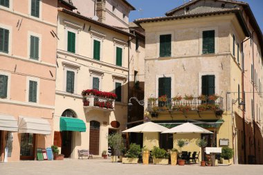 Mazzini square in the city of Trevi, Italy