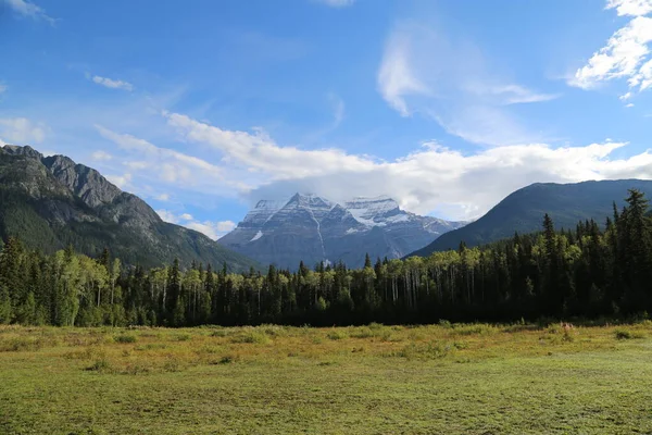 Panorama met Mount Robson op de achtergrond, Canada — Stockfoto