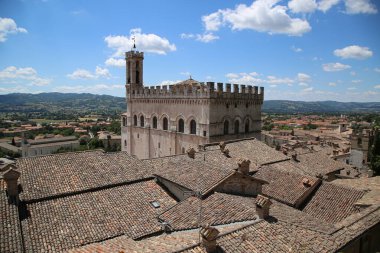 İtalya 'nın Gubbio şehrinin manzarası