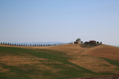 İtalya Yazın Toskana Kırsalına Bakış