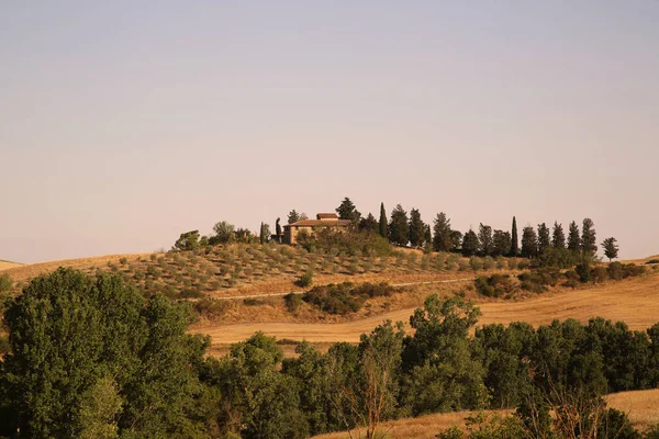 Uitzicht op het Toscaanse platteland in de zomer, Italië — Stockfoto