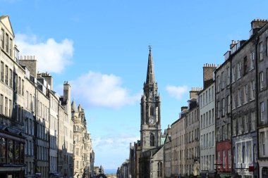 Edinburgh, İskoçya 'daki şehir binalarının manzarası