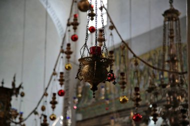 Beytüllahim 'deki İsa' nın Doğumu Bazilikası 'nın süsleri.