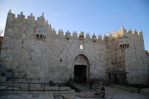 O Portão de Damasco em Jerusalém — Fotografia de Stock