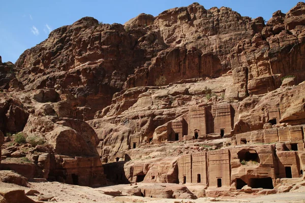 Pueblo nabateo en el sitio arqueológico de Petra — Foto de Stock