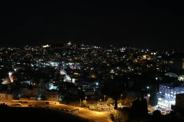 Světla v noci Nazaretu — Stock fotografie