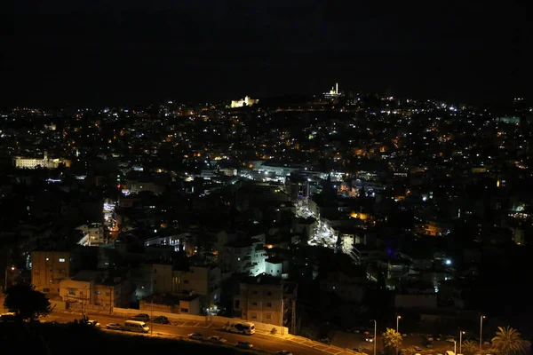 Světla v noci Nazaretu — Stock fotografie