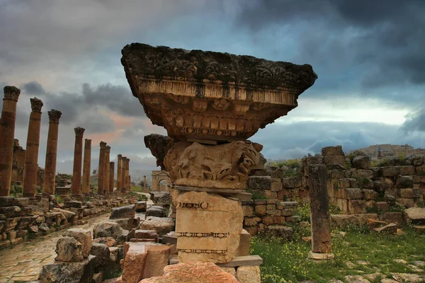 Τα ερείπια της αρχαίας ρωμαϊκής πόλης Jerash, Ιορδανία — Φωτογραφία Αρχείου