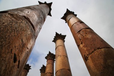 Jerash 'taki Artemis tapınağının sütunları.