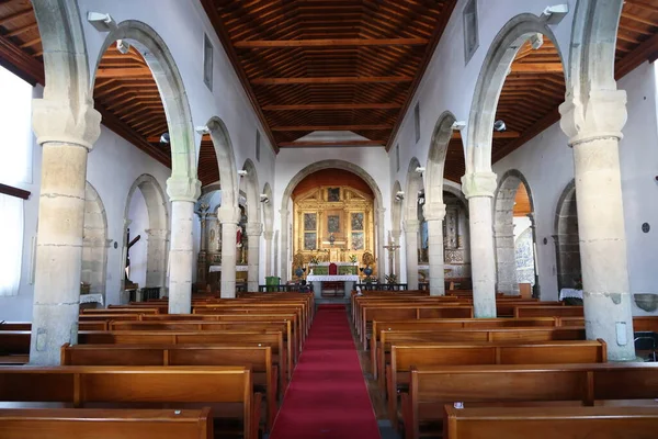 Interior de la iglesia Matriz de Santa Cruz, Isla Graciosa, Azores — Foto de Stock