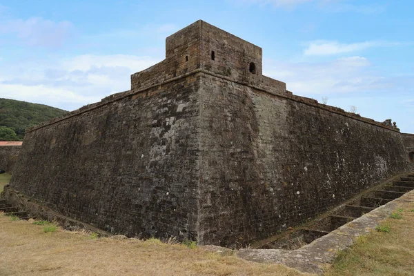 Vista das muralhas da fortaleza de São João Baptista, ilha Terceira, Açores — Fotografia de Stock