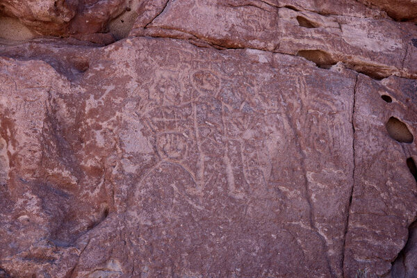 Pre Spanish Petroglyph of Yerbas Buenas, Chile. High quality photo