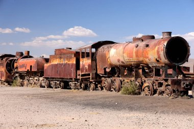Bolivya, Uyuni tren mezarlığı. Yüksek kalite fotoğraf