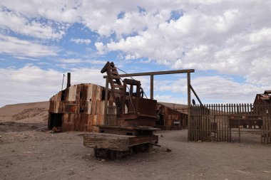 Santiago Humberstone ve Şili 'deki Santa Laura güherçile fabrikalarının kalıntıları. Yüksek kalite fotoğraf