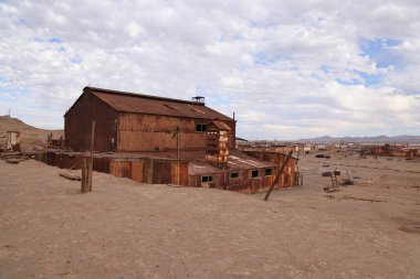 Santiago Humberstone ve Şili 'deki Santa Laura güherçile fabrikalarının kalıntıları. Yüksek kalite fotoğraf