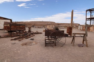 Santiago Humberstone ve Şili 'deki Santa Laura güherçile fabrikalarının kalıntıları. Yüksek kalite fotoğraf