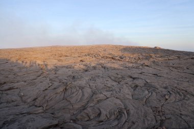 Etiopya 'daki Erta Ale volkanının magma denizi. Yüksek kalite fotoğraf