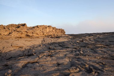 Etiopya 'daki Erta Ale volkanının magma denizi. Yüksek kalite fotoğraf